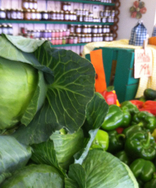 Locally grown fruits and vegetables at Tom Strain & Sons Farm Market and Garden Center, Toledo, Ohio
