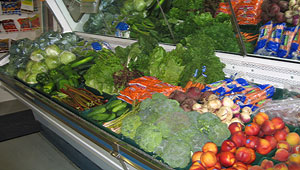 Locally grown fruits and vegetables at Tom Strain & Sons Farm Market and Garden Center, Toledo, Ohio